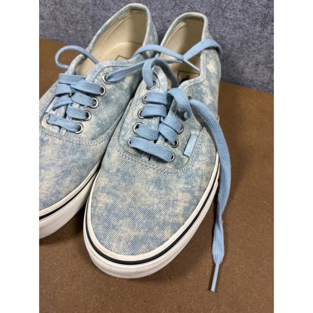 Vans Authentic Acid‎ Wash Light Blue Denim Low Top Sneakers Womens 9 Mens 7.5